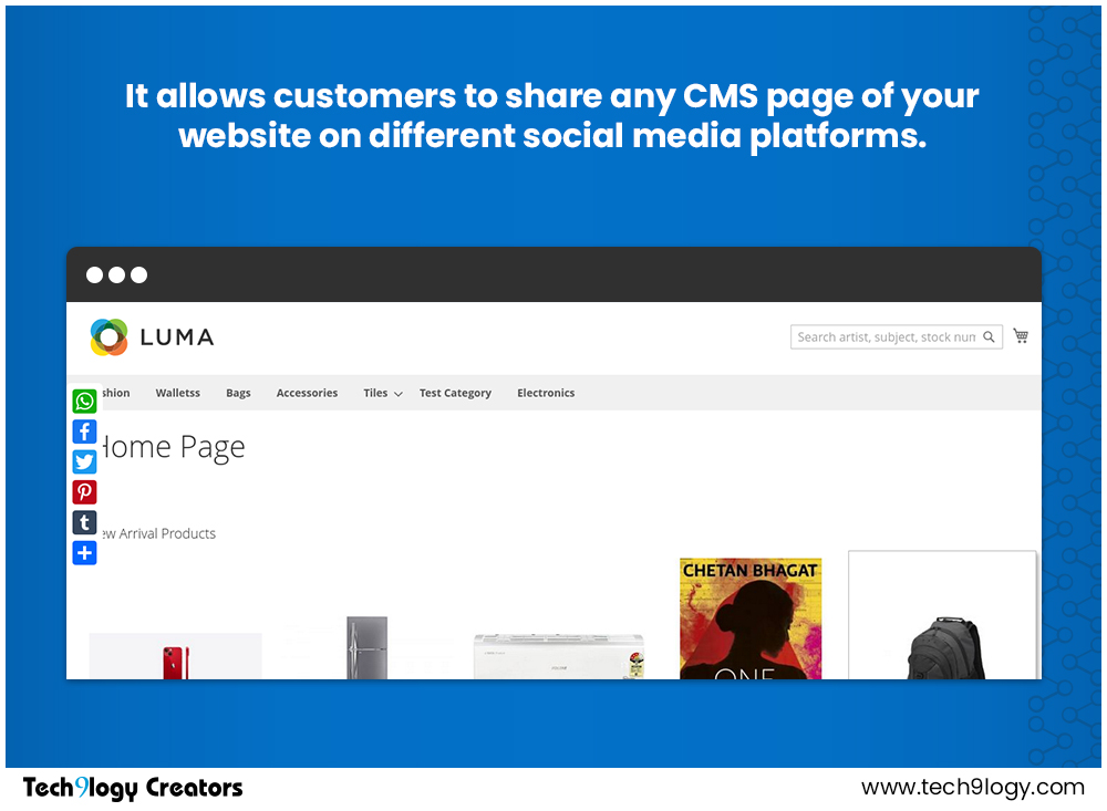 customers to share any CMS page