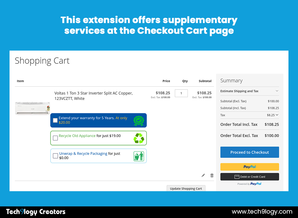 Link multiple supplementary charges to the product page